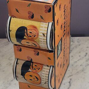 Vintage Warren Kimble - Sakura Pumpkin Dreams Halloween Mugs Set of 4